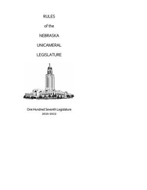 Rules of the Nebraska Unicameral Legislature