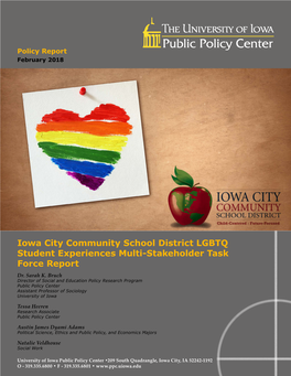 Iowa City Community School District LGBTQ Student Experiences Multi-Stakeholder Task Force Report Dr