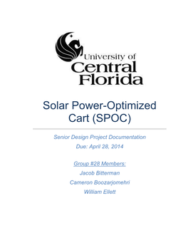 Solar Power-Optimized Cart (SPOC)