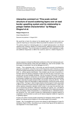 Fine-Scale Vertical Structure of Sound Scattering Layers Over an East