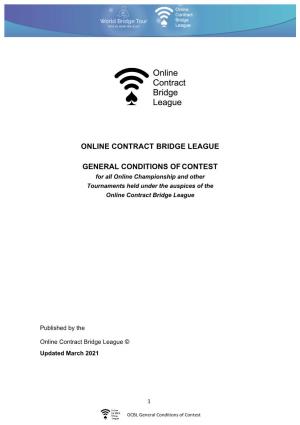 Online Contract Bridge League General Conditions