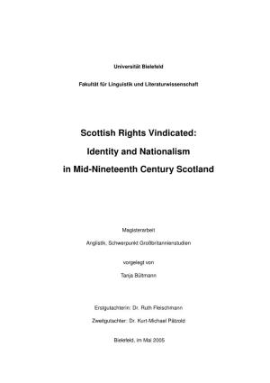 Identity and Nationalism in Mid-Nineteenth Century Scotland