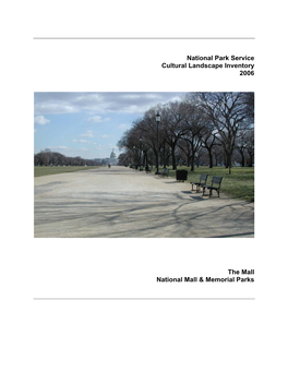 National Park Service Cultural Landscape Inventory 2006 the Mall