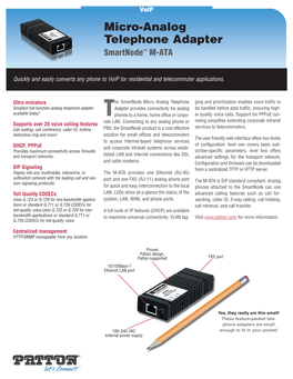 Micro-Analog Telephone Adapter Smartnode™ M-ATA