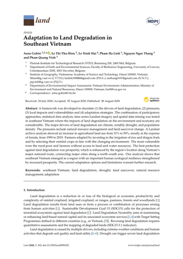 Adaptation to Land Degradation in Southeast Vietnam