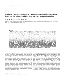 Steelhead Overshoot and Fallback Rates in the Columbia–Snake River Basin and the Inﬂuence of Hatchery and Hydrosystem Operations