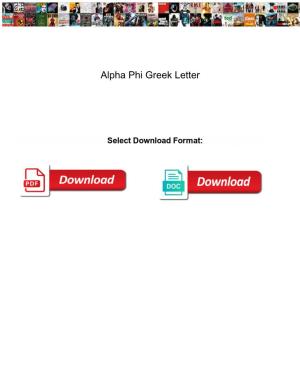 Alpha Phi Greek Letter