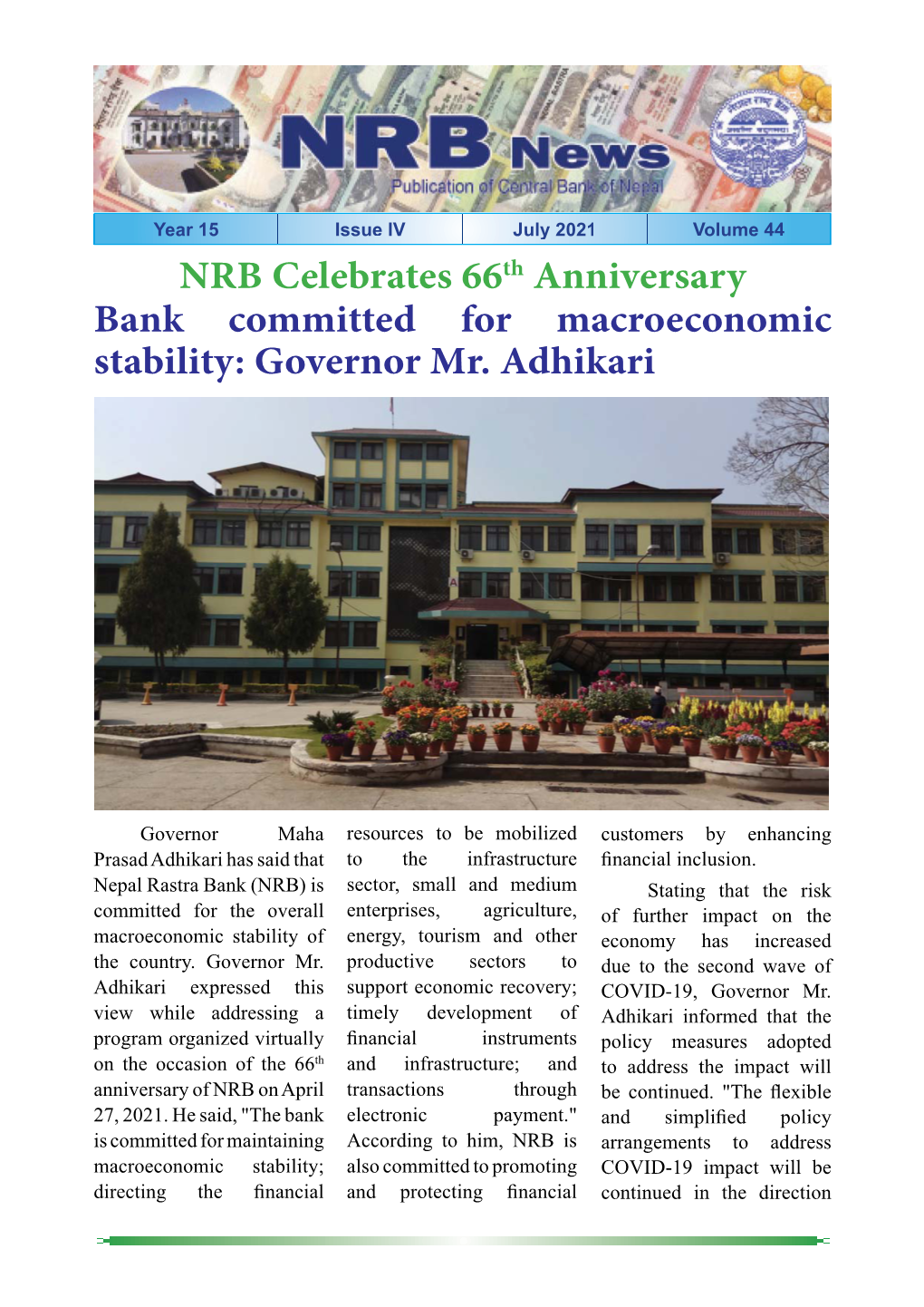 NRB News Year 15 Issue IV (July 2021)