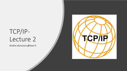 Lecture: TCP/IP 2