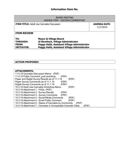 10.3.19 Attachment 7 - Cannabis in Comparable Colorado Cities (PDF) Information Item No