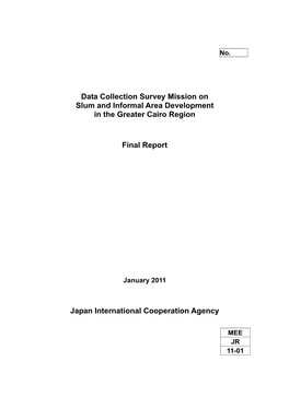 Data Collection Survey Mission on Slum and Informal Area Development in the Greater Cairo Region