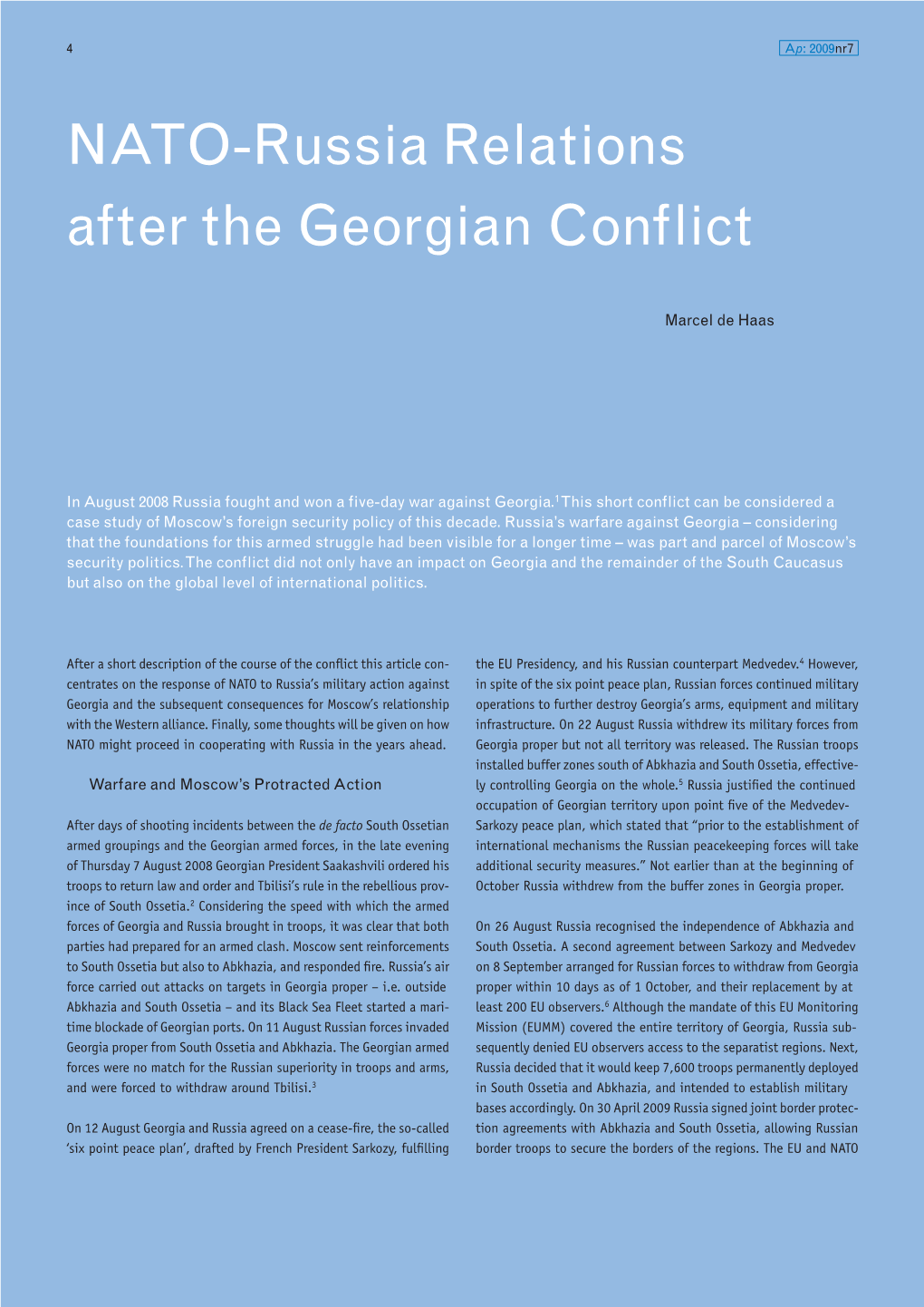 NATO-Russia Relations After the Georgian Conflict