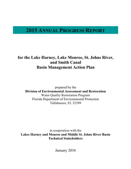 For the Lake Harney, Lake Monroe, St. Johns River, and Smith Canal Basin Management Action Plan
