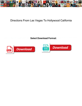 Directions from Las Vegas to Hollywood California