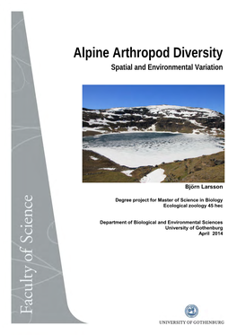Alpine Arthropod Diversity Spatial and Environmental Variation