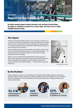 Seattle Colleges Foundation Report to Community 18-19