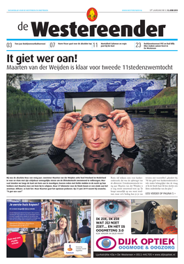 It Giet Wer Oan! Maarten Van Der Weijden Is Klaar Voor Tweede 11Stedenzwemtocht