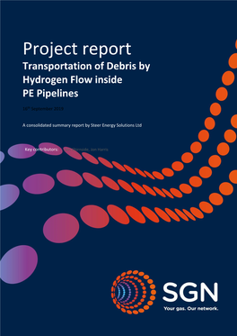 Transportation of Debris in Hydrogen Pipelines Project Report