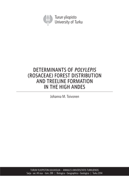 Determinants of Polylepis (Rosaceae) Forest Distribution and Treeline Formation in the High Andes