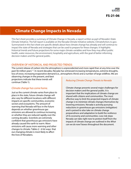 Climate Change Impacts in Nevada