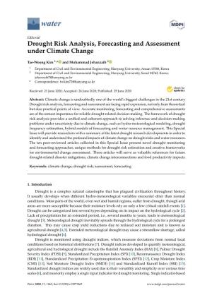 Drought Risk Analysis, Forecasting and Assessment Under Climate Change