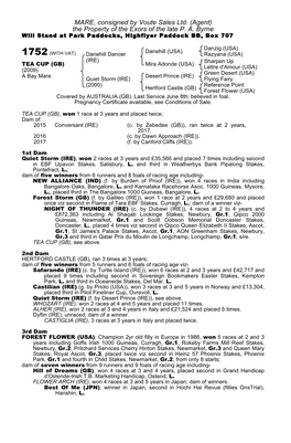 MARE, Consigned by Voute Sales Ltd. (Agent) the Property of the Exors of the Late P
