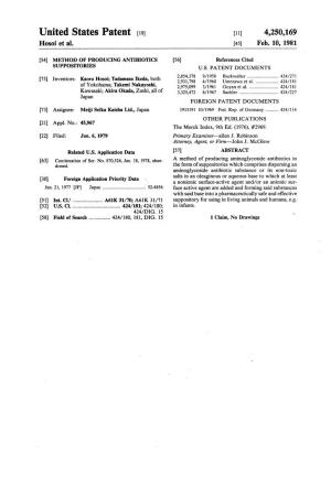United States Patent (19) 11) 4,250,169 Hosoi Et Al