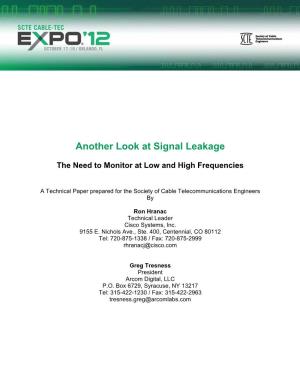Another Look at Signal Leakage