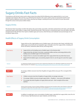 Sugary Drinks Fast Facts