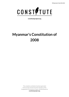 Myanmar's Constitution of 2008