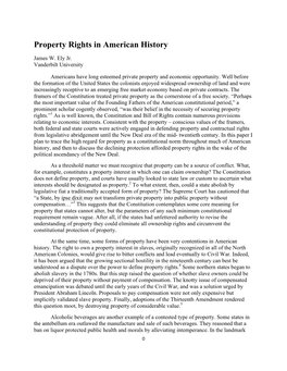 Property Rights in American History