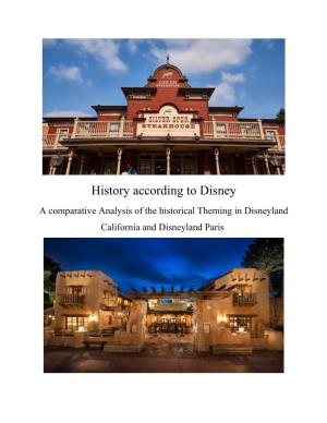 History According to Disney a Comparative Analysis of the Historical Theming in Disneyland
