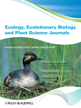 Ecology, Evolutionary Biology and Plant Science Journals