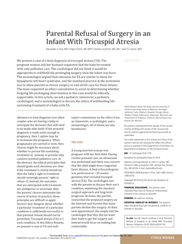 Parental Refusal of Surgery in an Infant with Tricuspid Atresia Alexander A