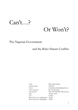 Can't…? Or Won't? – the Nigerian