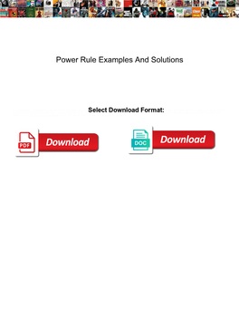 Power Rule Examples and Solutions