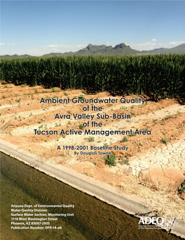 Appendix a – Data for Sample Sites, Avra Valley Sub-Basin, 1998-2001