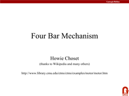 Four Bar Mechanisms
