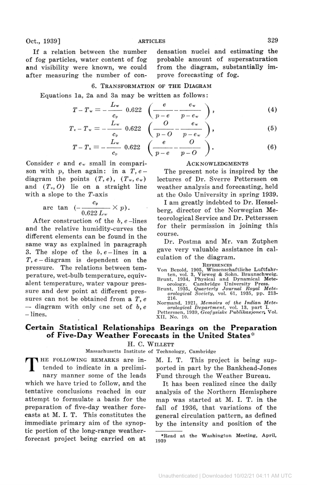 If a Relation Between the Number of Fog Particles