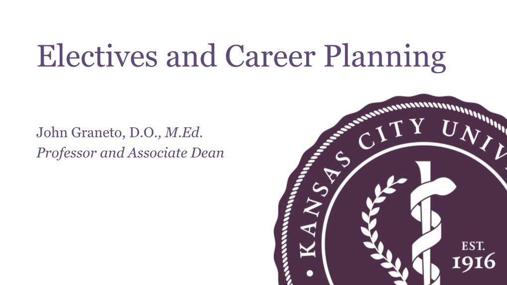Electives and Career Planning