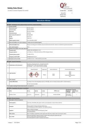Strontium Nitrate Safety Data Sheet