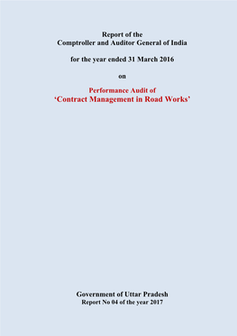 'Contract Management in Road Works'