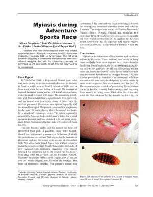 Myiasis During Adventure Sports Race