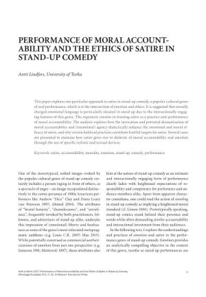 Ability and the Ethics of Satire in Stand-Up Comedy