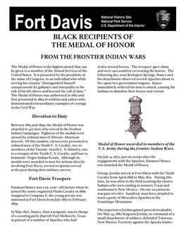 Fort Davis BLACK RECIPIENTS of the MEDAL of HONOR
