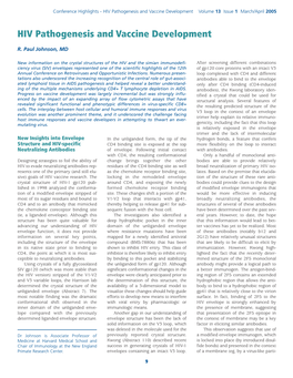 HIV Pathogenesis and Vaccine Development Volume 13 Issue 1 March/April 2005