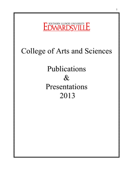 College of Arts and Sciences Publications & Presentations 2013