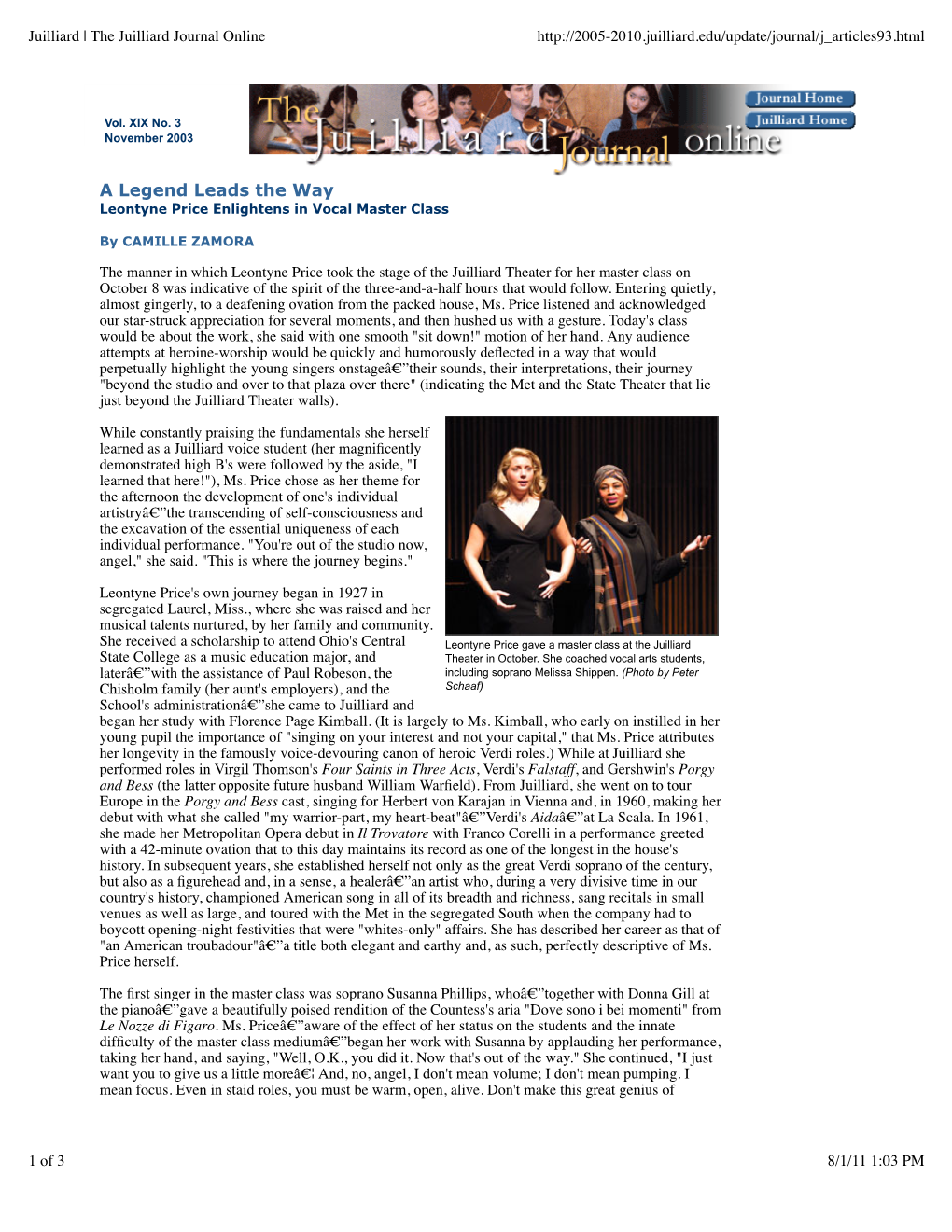 The Juilliard Journal Online