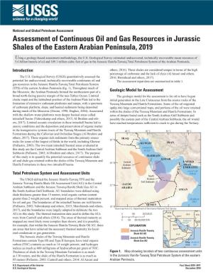 Assessment of Continuous Oil and Gas Resources in Jurassic Shales of the Eastern Arabian Peninsula, 2019