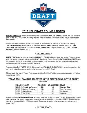 2017 Nfl Draft Round 1 Notes